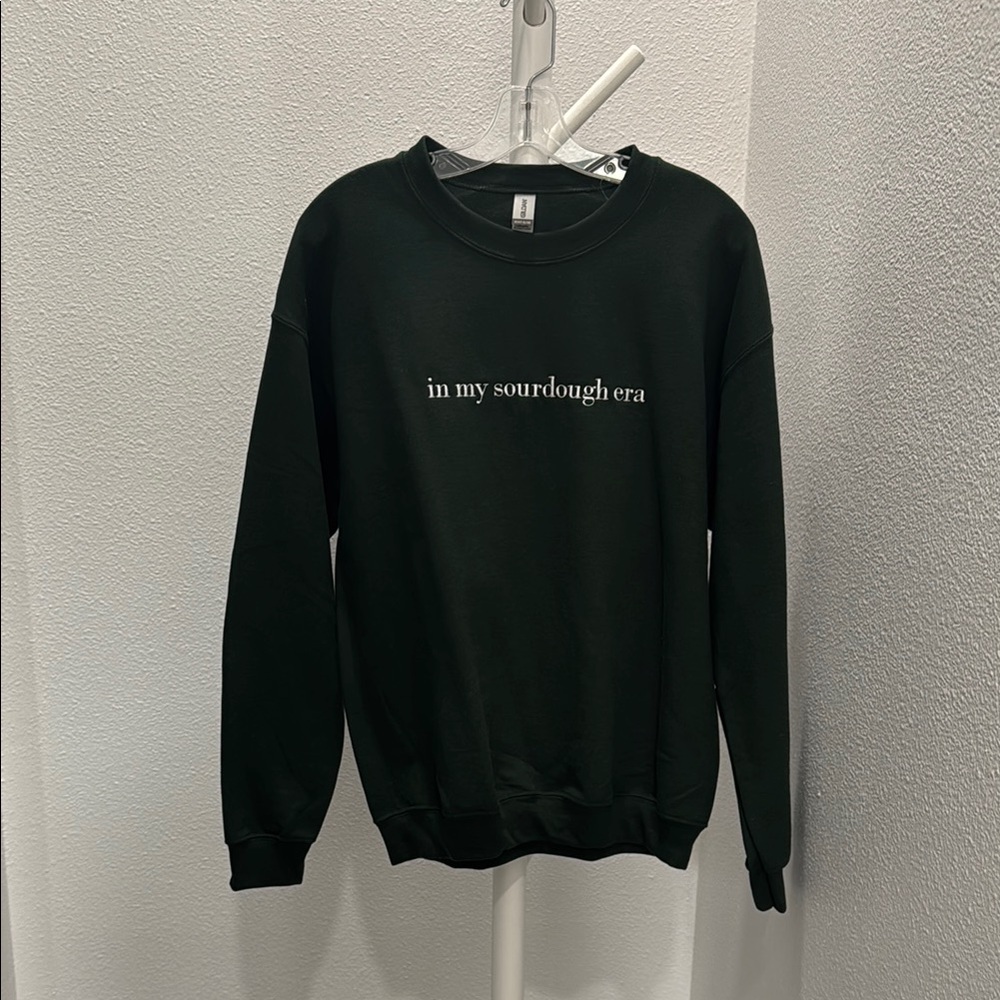 Green “in my sourdough era” sweater